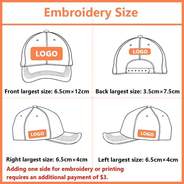 Chapeau de Baseball avec Logo Brodé Personnalisé pour Homme et Femme