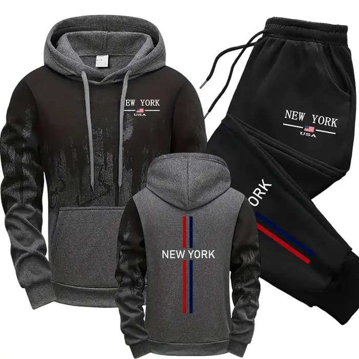 Ensemble homme sweat à capuche pantalons de survêtement automne hiver mode