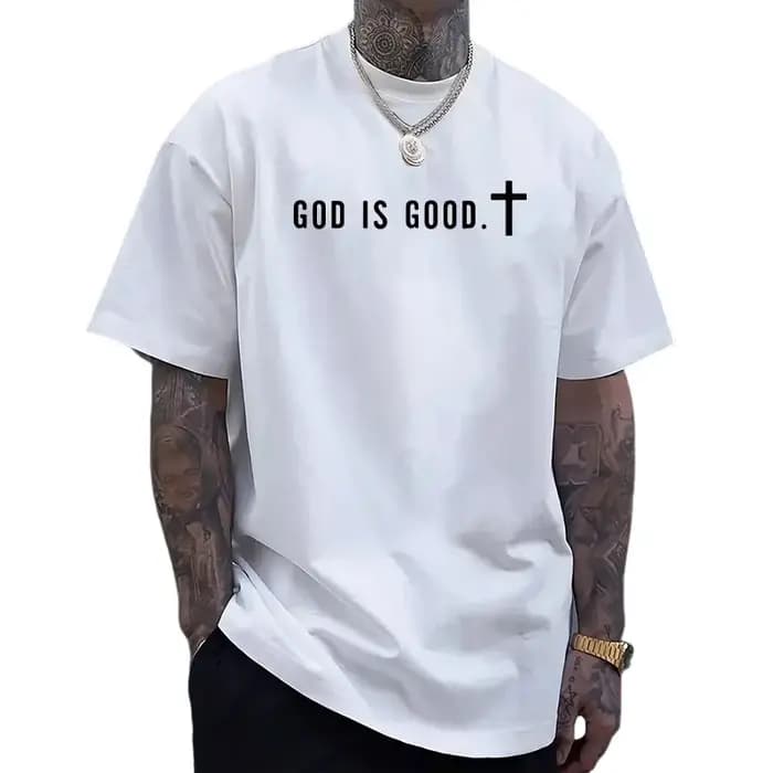 Nouvelle Arrivée 2026 – T-shirt Homme de Haute Qualité 100% Coton à Manches Courtes – T-shirts Imprimés « God Is Good » – Mode Décontractée d'Été