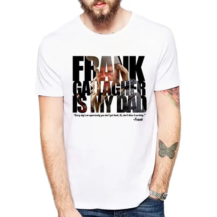 T-Shirt à manches raglan pour hommes, humoristique et estival, avec Rap, Frank is my dad, TV, sans s