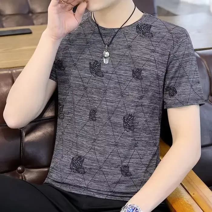 T-shirt à manches courtes en soie glacée pour homme