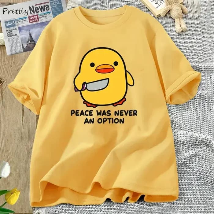 La paix n'a jamais une Option t-shirt Animal mignon drôle oie graphique t-shirts été décontracté à manches courtes hauts femmes vêtements