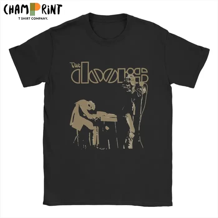 Crazy The Doors Band MOJO RISIN T-Shirts pour hommes col rond coton t-shirt à manches courtes