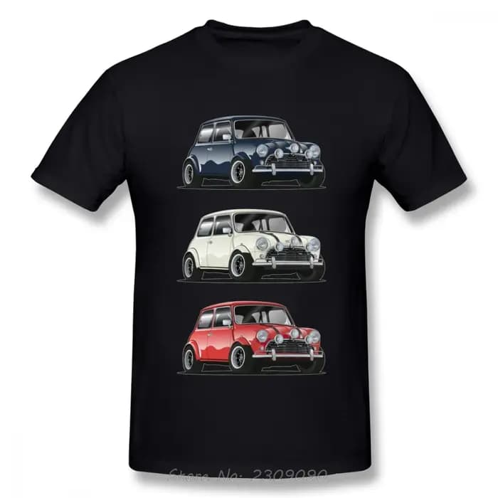 Rétro le Trio italien Mini Cooper T-shirt voiture populaire Style Hipster