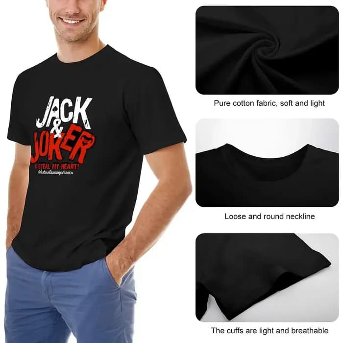 Jack et Joker : U voler mon cœur! BL série thai YinWar T-Shirt ébauches mode coréenne hommes vêtements 2025 nouveau modèle