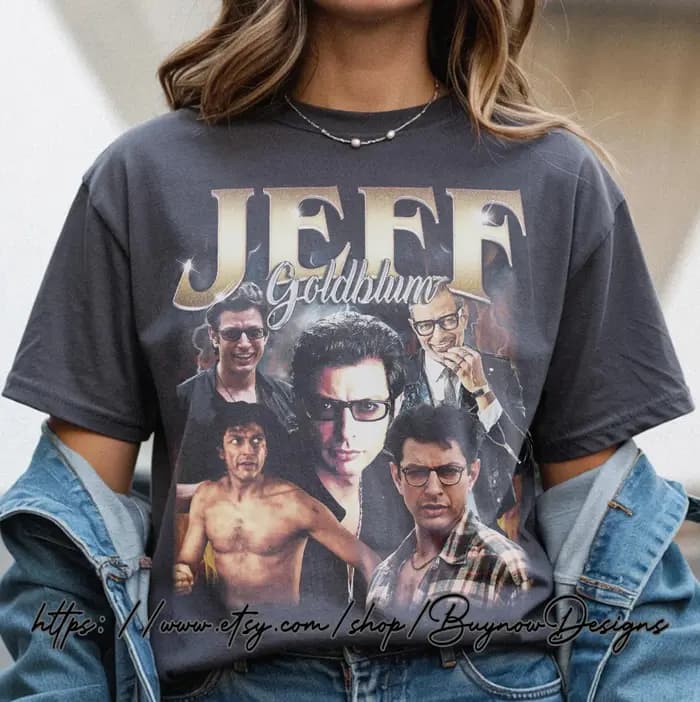 T-Shirt unisexe rétro Jeff Goldblum pour les Fans des années 80, chemise graphique de Style Vintage