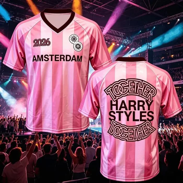 2026 Nouveau T-shirt à manches courtes rose Harry Styles Amsterdam Merch pour hommes