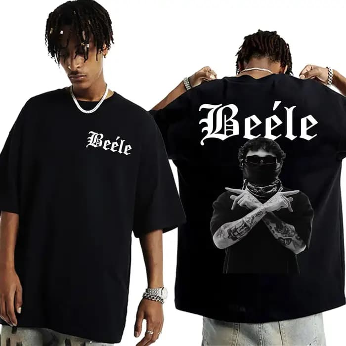 Rappeur BEELE Album de musique 2025 t-shirts imprimés pour hommes haute rue Vintage gothique T-shirt mâle été hauts