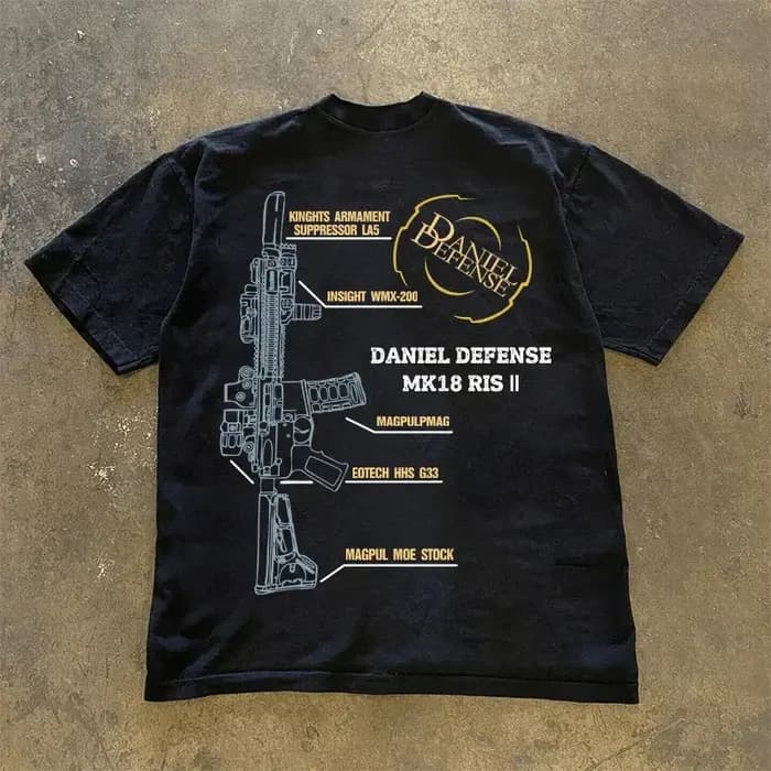 Graphique pour hommes en Daniel Defense MK18 T-Shirt 100% coton évacuant la transpiration respirant de haute qualité