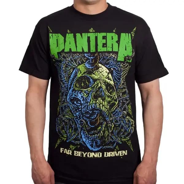 T-shirt décontracté avec logo Pantera Flames Band, marque de luxe pour hommes et femmes