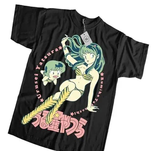 Urusei Yatsura Lum Invader Chemise Années 90 Vintage T-shirt Unisexe Surdimensionné produit chaud de