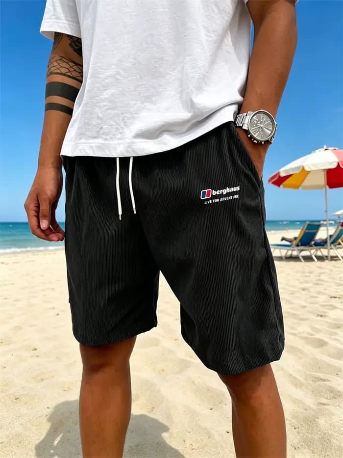 Shorts en velours côtelé pour homme Berghaus : coupe décontractée de 5 pouces, taille élastique avec