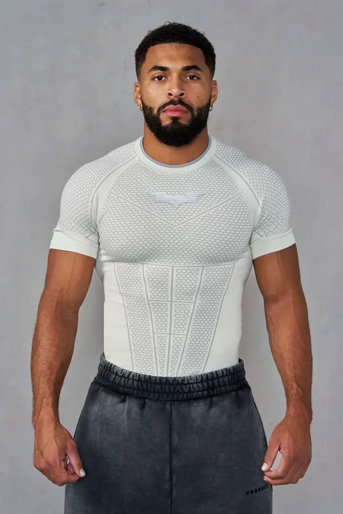 Été nouveau T-shirt serré pour hommes survêtement YA sport Fitness sensation de glace ajustement