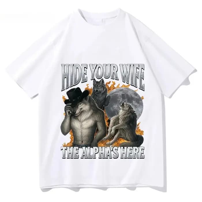Cachez votre femme, l'alpha-lichien est en route ! T-shirt drôle avec motif de loup-garou