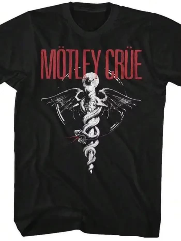 T-shirt en coton Motley Crue Classic Dr. Feelgood noir pour adulte, cadeaux de fête du Nouvel An et