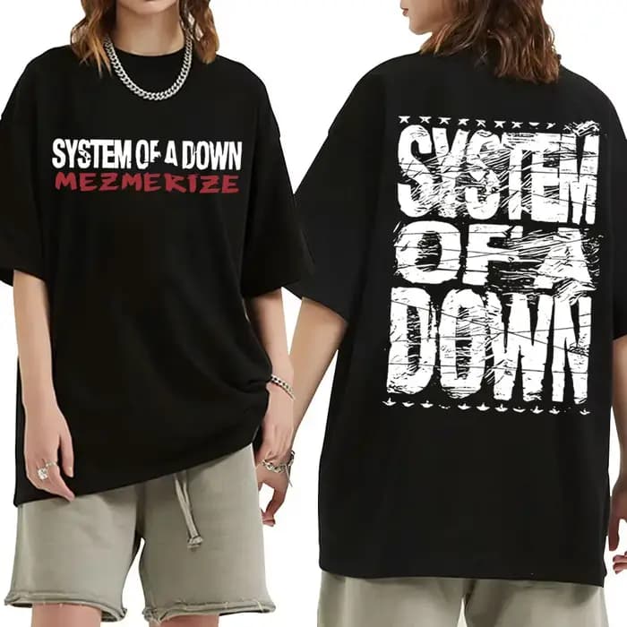 T-shirts pour hommes et femmes de la groupe rock System of A Down Mezmerize, t-shirt vintage de musi