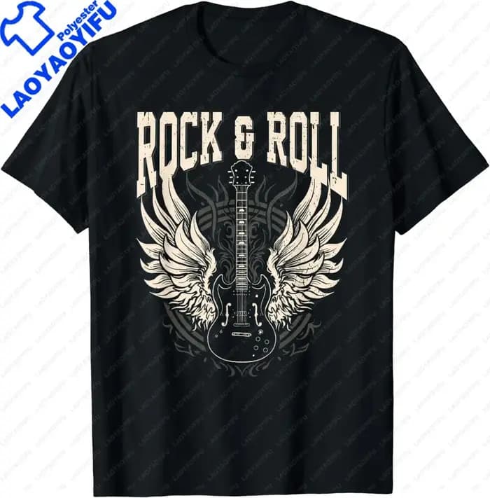 Rock and Roll amoureux cadeaux Cool guitare électrique groupe de Concert T-Shirt hommes T-Shirt Stre
