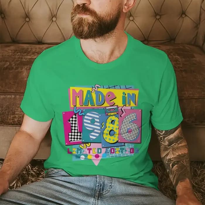 40e anniversaire t-shirt Vintage 1986 imprimé Streetwear parfait