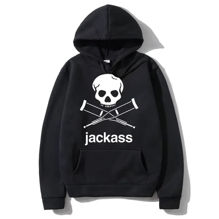 Jackass – sweat à capuche noir avec Logo graphique imprimé pour homme et femme