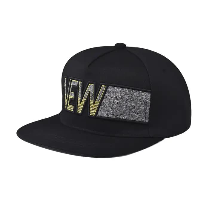 Casquette Hip-Hop Plate NOUVELLE avec motif brodé – Tendance Printemps-Automne