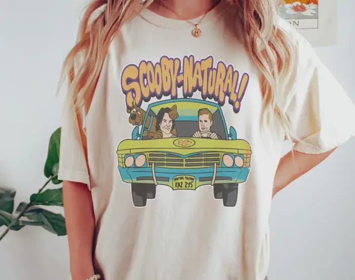 T-shirt imprimé naturel Scooby pour femmes
