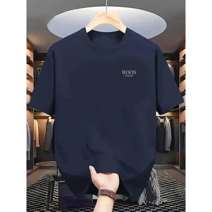 T-shirt pour homme à manches courtes avec lettres BOOS imprimées dans un style simple