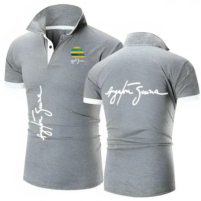 Polo de voiture Racing Ayrton Senna Hall of Fame pour hommes col rond pur F1 polos à manches courtes