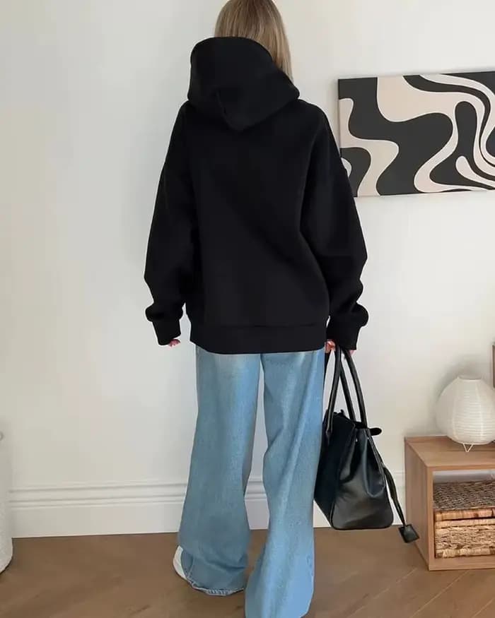 Sweat à capuche zippé oversize pour femme