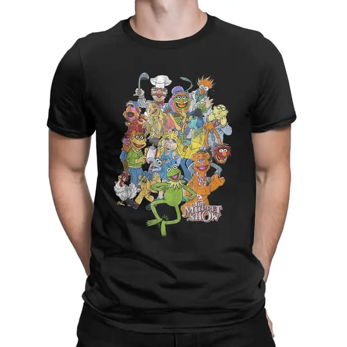 Streetwear t-shirt plage les Muppets personnages principaux en détresse tir de groupe à la mode Cool T-Shirts pour homme à manches courtes hauts