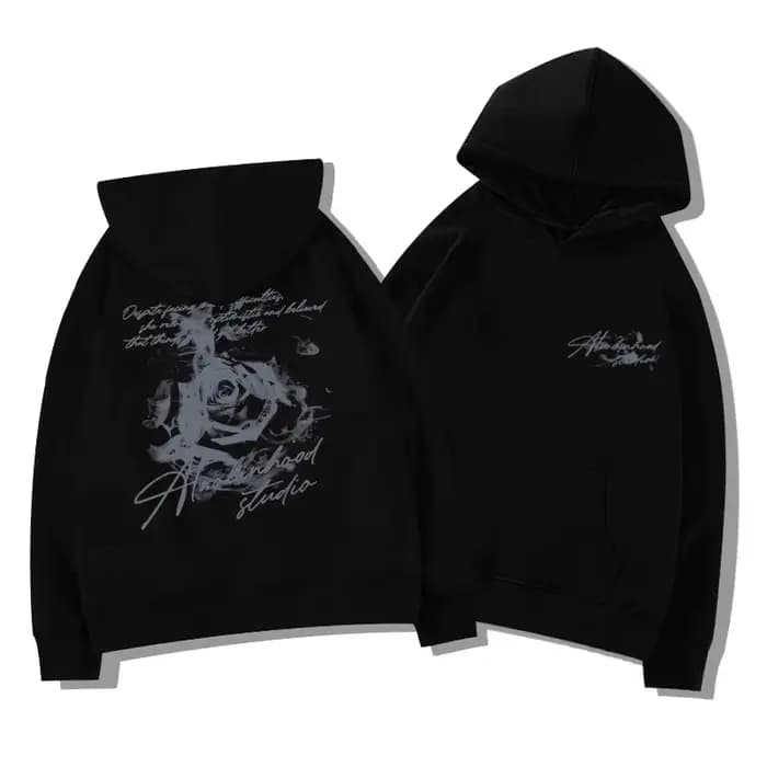 Rose fleur hommes sweat à capuche pour femme pull en plein air rue décontracté sport ample confort sportif polyvalent