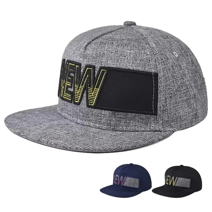 Casquette Hip-Hop Plate NOUVELLE avec motif brodé – Tendance Printemps-Automne