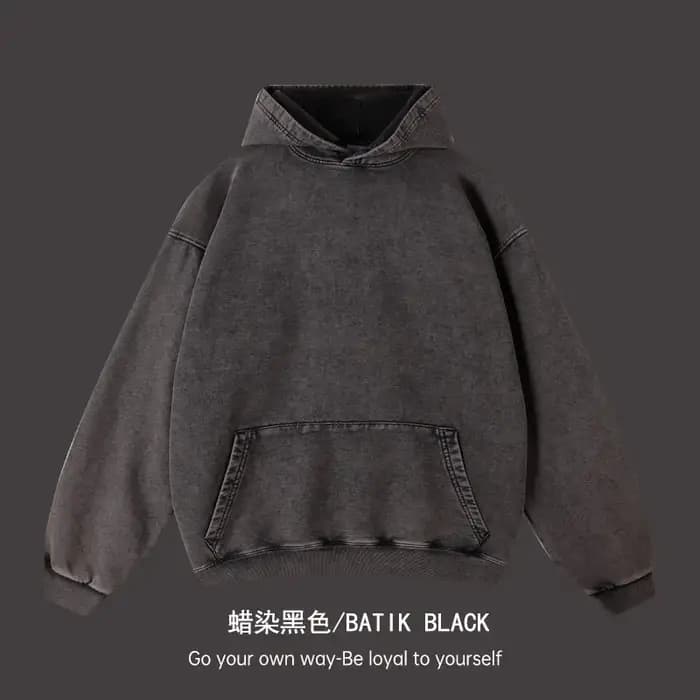 Sweat à Capuche Vintage Respzed en Pur Coton Délavé, 425g, Logo Imprimé, Design Personnalisé, Nom Br