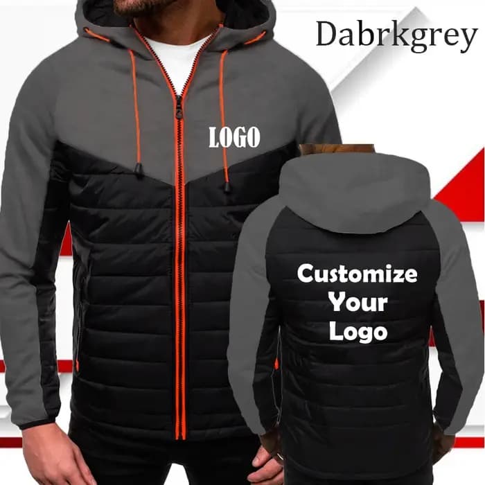 Veste à fermeture éclair imprimée personnalisée pour hommes