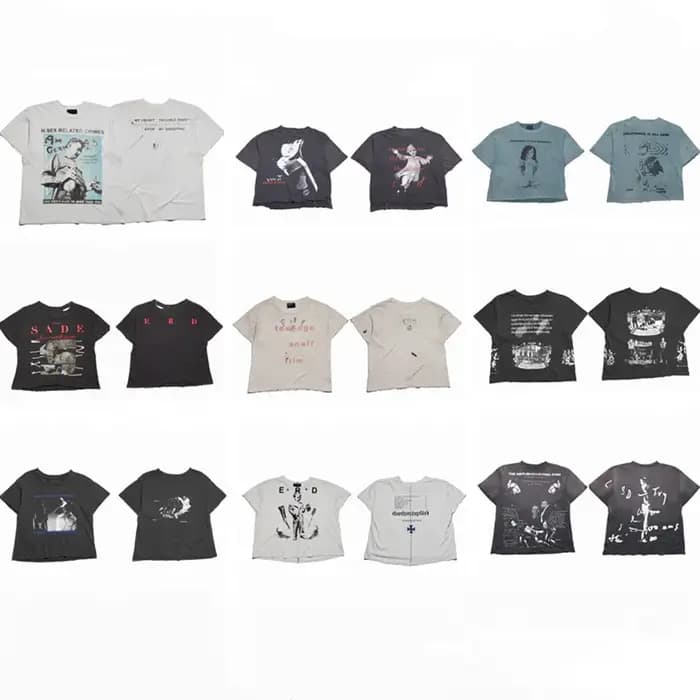 T-shirts à manches courtes en coton rouge pour hommes et femmes