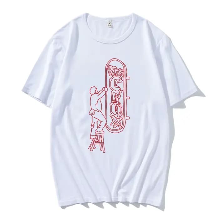 Le Crux Sign Ringer T-Shirt Djo chanteur impression t-shirts pour hommes à manches courtes été col r