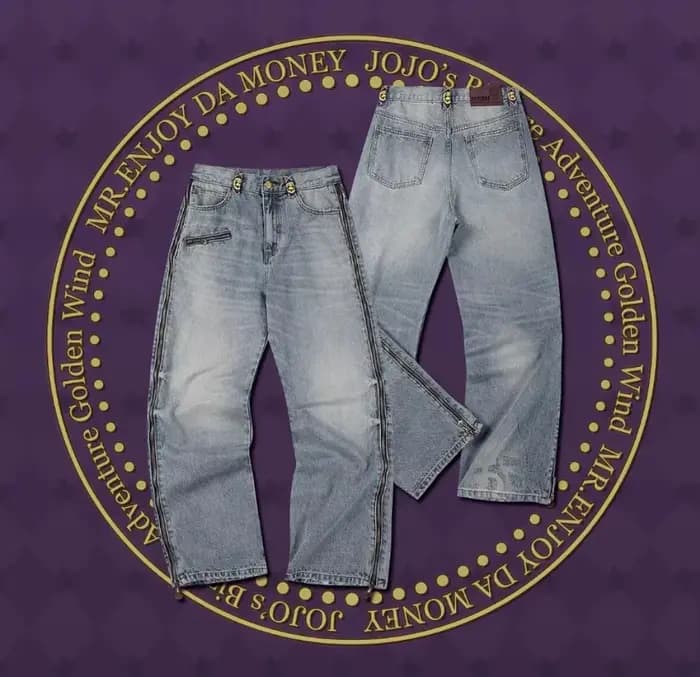 Jean en denim JoJo Anime à panneaux amovibles pour hommes et femmes