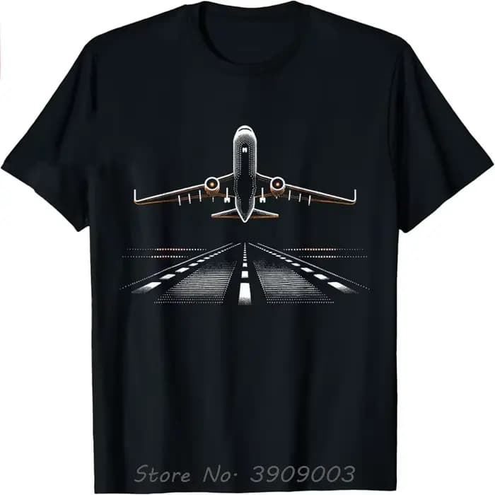 T-shirt imprimé à la demande en coton pour hommes, chemise à col rond drôle, avion, happator d'aviat