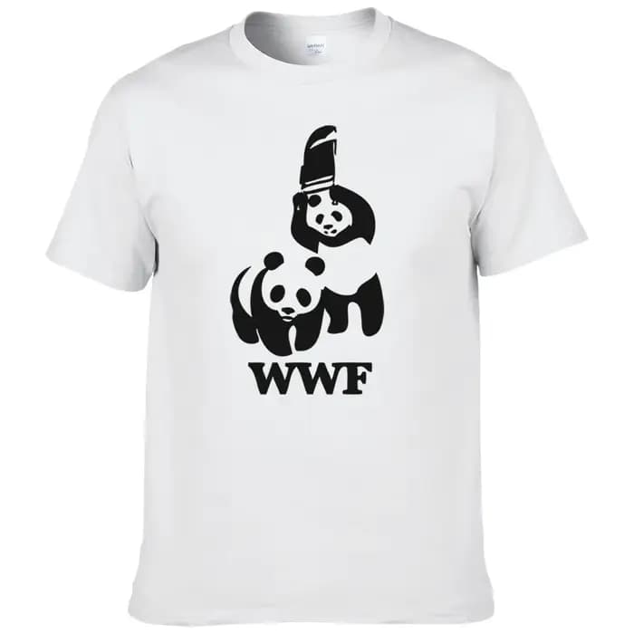 Panda comédie à manches courtes Cool Camiseta T-shirt hommes