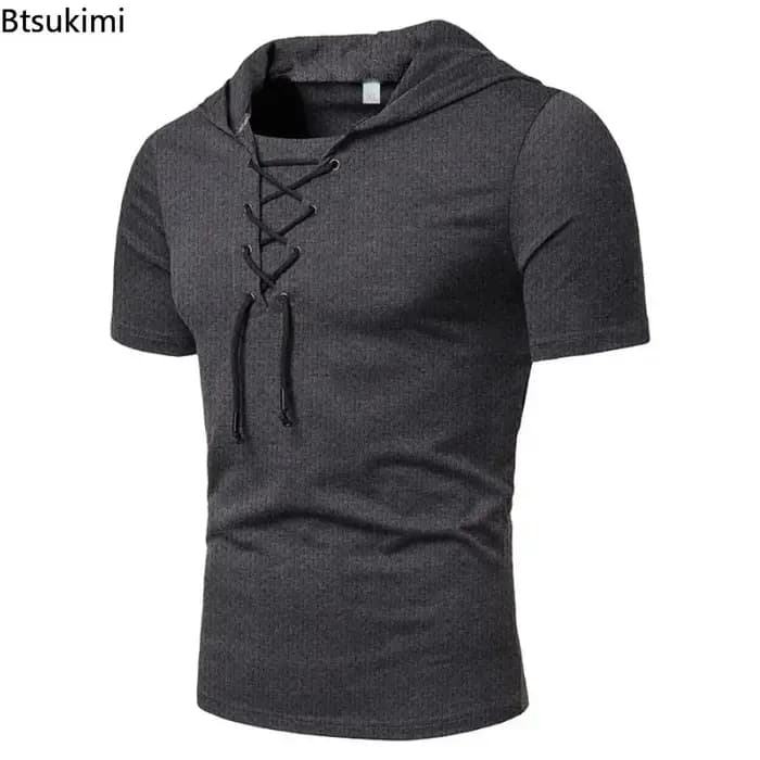 T-shirt à manches courtes à capuche 2026 pour homme