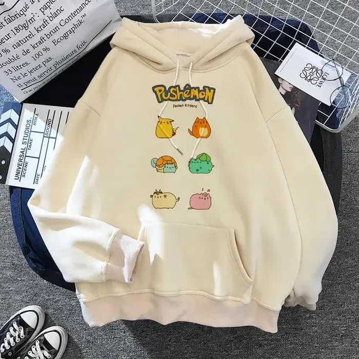 2020 drôle le chat à capuche femmes mode Kawaii coréen Harajuku sweat femme 90s dessin animé vêtements