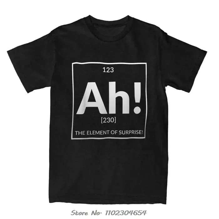 Vêtements pour hommes chimie Humor Ah l'élément de Surprise T-shirt surdimensionné décontracté Fitness