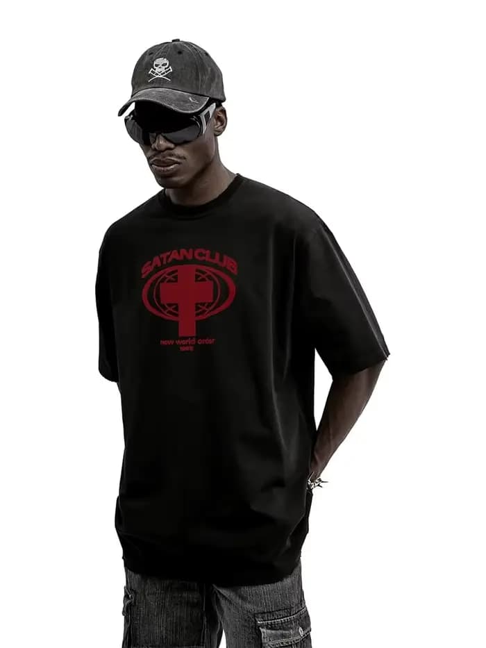 Économie à manches courtes Satan Club Graphic pour hommes