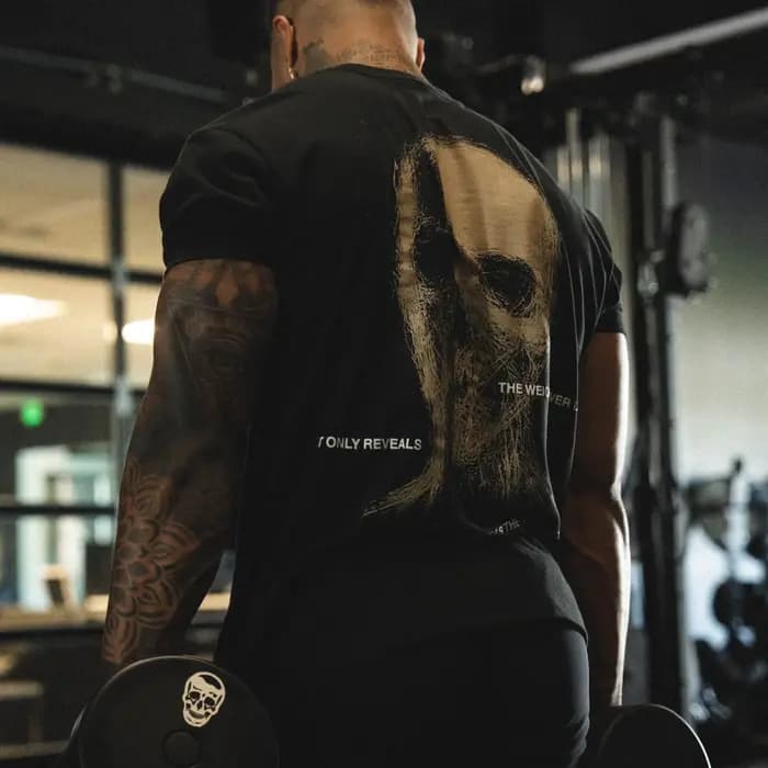 T-shirt de sport et de loisirs avec motif crâne