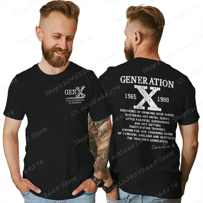 Fier Gen X T-shirts 1965 à 1980 Vintage génération X T-Shirt à manches courtes col rond
