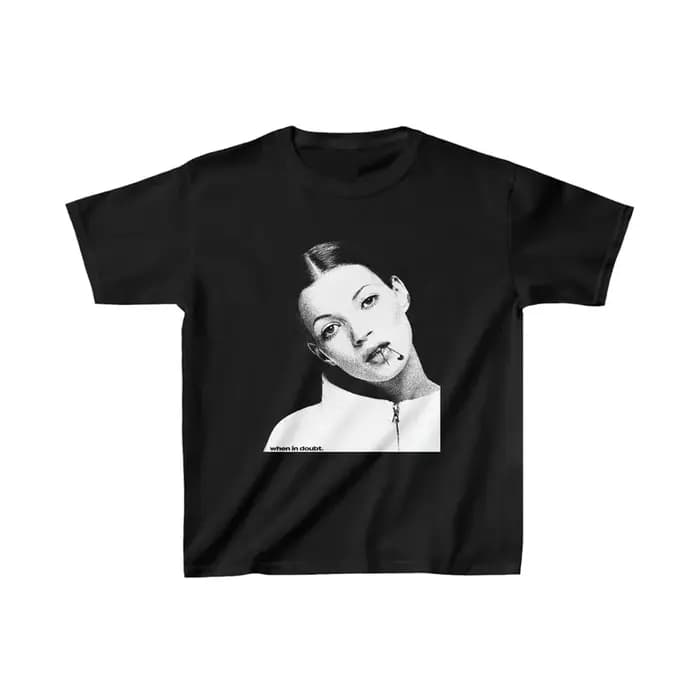 T-shirt graphique Kate Moss pour femmes et hommes