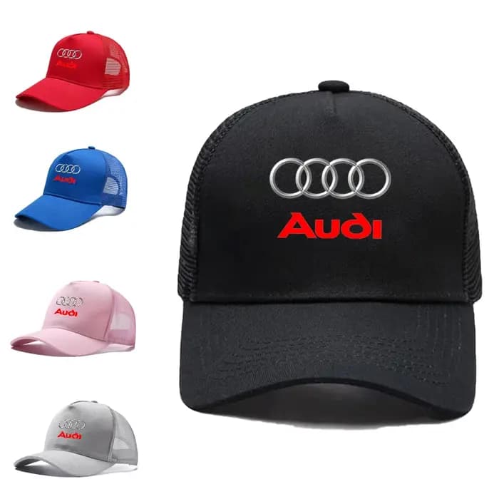 Casquette de baseball réglable pour sport en plein air avec autocollants pour Audi A4 B5 B6 B7 B8 B9 A3 8P 8V 8L A5 A6 C6 C5 C7 4F A1 A7 A8