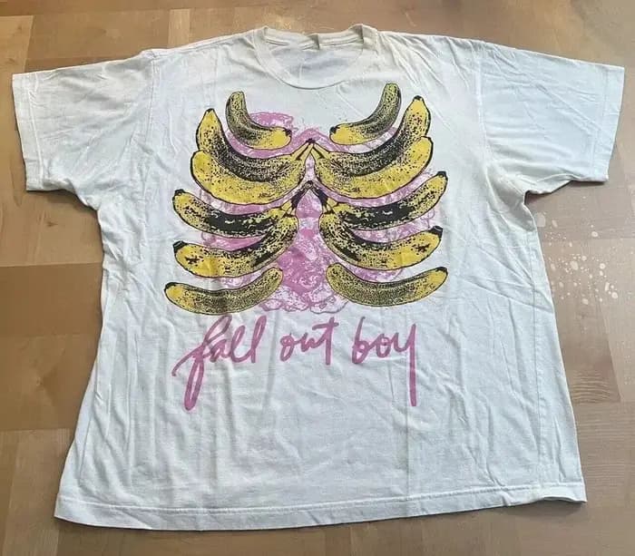 T-shirts Rock Punk Rétro Fall Out Boy Banana Rib Cage – Hauts Décontractés Vintage Streetwear Imprim