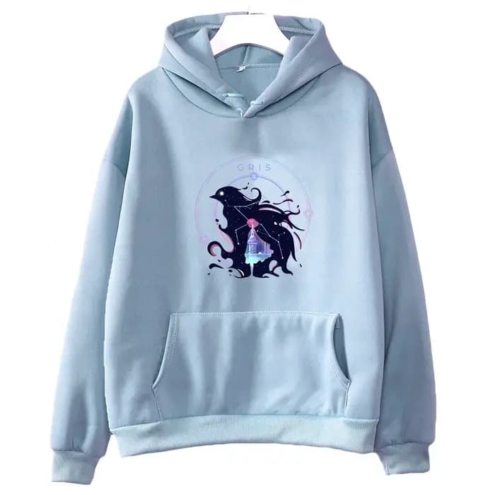 Gris Raven-Sweat-shirt à manches longues pour hommes et femmes