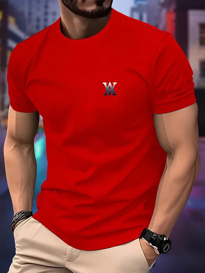 T-shirt de course à col rond pour hommes