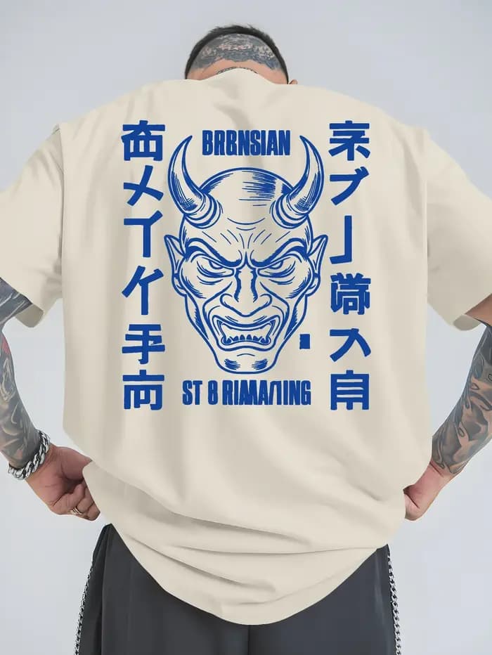 Hannya Oni T-shirt japonais à motif amusant pour hommes et femmes